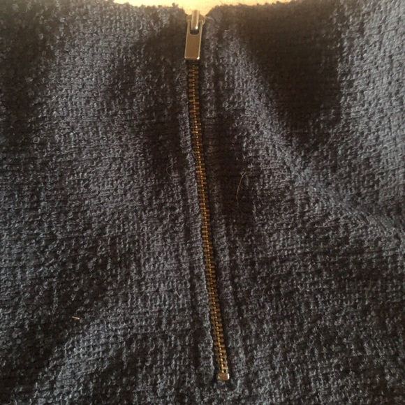 Banana Republic Navy Blue Knit Boucle Ruffle Sleeve Top S - Picture 7 of 14